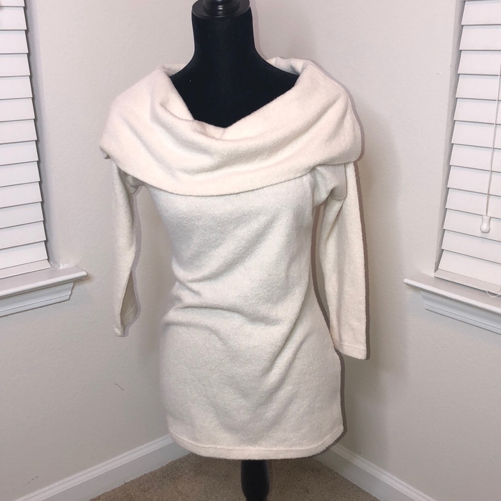 Creme Cozy Cowl-Neck Sweater